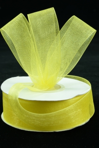 Organza Ribbon , Yellow, 7/8 Inch x 25 Yards (1 Spool) SALE ITEM